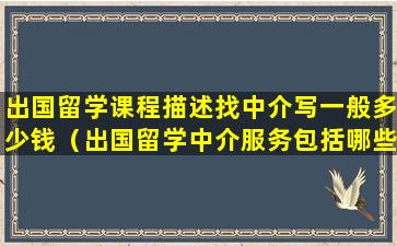 出国留学课程描述找中介写一般多少钱（出国留学中介服务包括哪些内容）