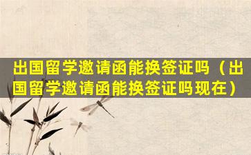 出国留学邀请函能换签证吗（出国留学邀请函能换签证吗现在）