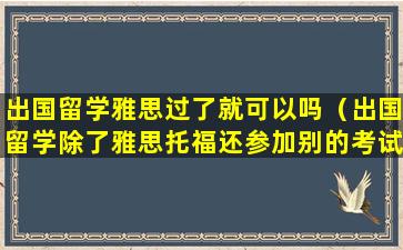出国留学雅思过了就可以吗（出国留学除了雅思托福还参加别的考试吗）