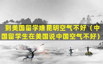 到美国留学嫌昆明空气不好（中国留学生在美国说中国空气不好）