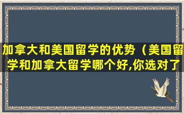 加拿大和美国留学的优势（美国留学和加拿大留学哪个好,你选对了吗）