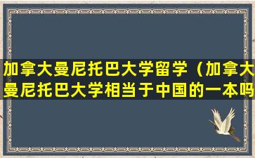 加拿大曼尼托巴大学留学（加拿大曼尼托巴大学相当于中国的一本吗）