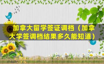 加拿大留学签证调档（加拿大学签调档结果多久能知道）