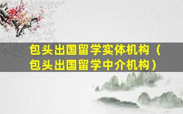 包头出国留学实体机构（包头出国留学中介机构）