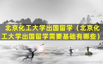 北京化工大学出国留学（北京化工大学出国留学需要基础有哪些）