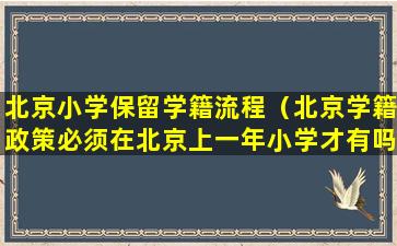 北京小学保留学籍流程（北京学籍政策必须在北京上一年小学才有吗）