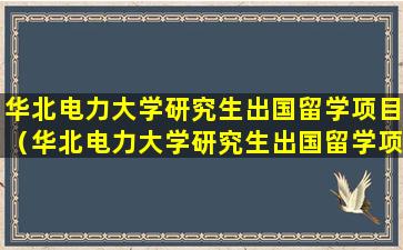 华北电力大学研究生出国留学项目（华北电力大学研究生出国留学项目有哪些）