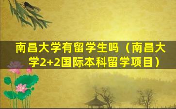 南昌大学有留学生吗（南昌大学2+2国际本科留学项目）