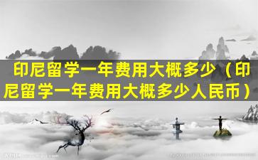 印尼留学一年费用大概多少（印尼留学一年费用大概多少人民币）