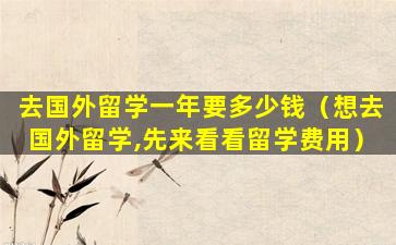 去国外留学一年要多少钱（想去国外留学,先来看看留学费用）