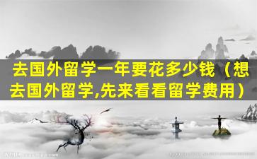 去国外留学一年要花多少钱（想去国外留学,先来看看留学费用）