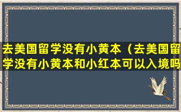 去美国留学没有小黄本（去美国留学没有小黄本和小红本可以入境吗）
