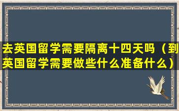 去英国留学需要隔离十四天吗（到英国留学需要做些什么准备什么）