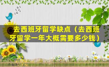 去西班牙留学缺点（去西班牙留学一年大概需要多少钱）