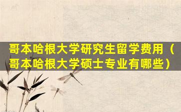 哥本哈根大学研究生留学费用（哥本哈根大学硕士专业有哪些）