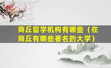 商丘留学机构有哪些（在商丘有哪些著名的大学）