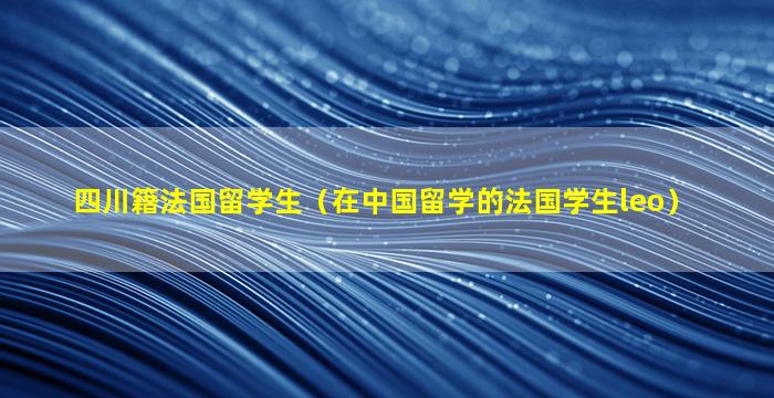 四川籍法国留学生（在中国留学的法国学生leo）