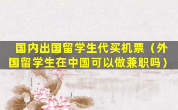 国内出国留学生代买机票（外国留学生在中国可以做兼职吗）