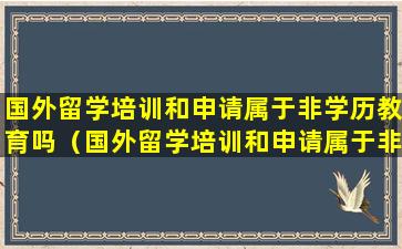 国外留学培训和申请属于非学历教育吗（国外留学培训和申请属于非学历教育吗为什么）