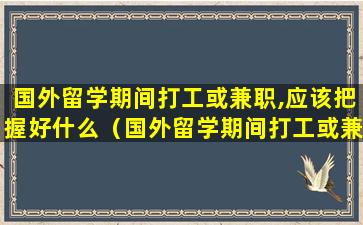 国外留学期间打工或兼职,应该把握好什么（国外留学期间打工或兼职,应该把握好什么机会）
