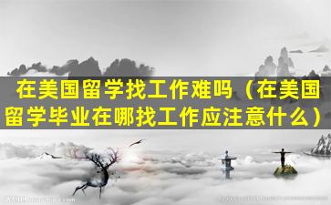 在美国留学找工作难吗（在美国留学毕业在哪找工作应注意什么）