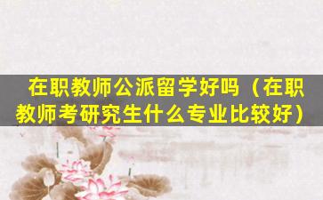 在职教师公派留学好吗（在职教师考研究生什么专业比较好）