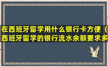 在西班牙留学用什么银行卡方便（西班牙留学的银行流水余额要求多少）