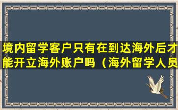 境内留学客户只有在到达海外后才能开立海外账户吗（海外留学人员在国内创办企业）