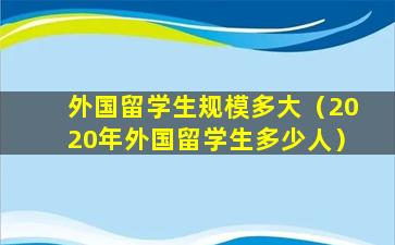 外国留学生规模多大（2020年外国留学生多少人）