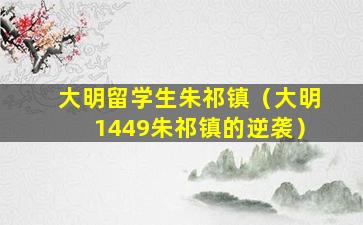 大明留学生朱祁镇（大明1449朱祁镇的逆袭）