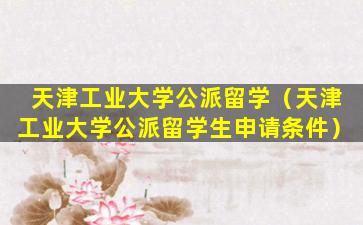 天津工业大学公派留学（天津工业大学公派留学生申请条件）