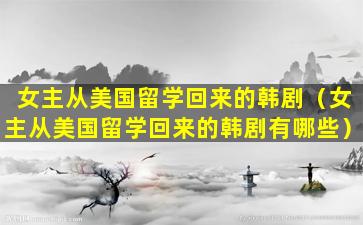 女主从美国留学回来的韩剧（女主从美国留学回来的韩剧有哪些）