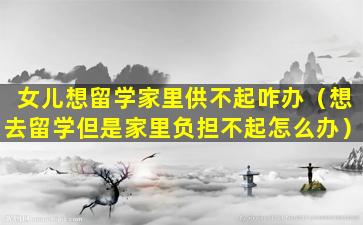 女儿想留学家里供不起咋办（想去留学但是家里负担不起怎么办）