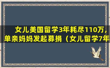 女儿美国留学3年耗尽110万,单亲妈妈发起募捐（女儿留学7年花了200多万,母亲为他找工作,她却看不上）