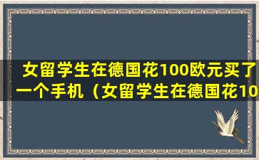 女留学生在德国花100欧元买了一个手机（女留学生在德国花100欧元买了一个手机怎么样）