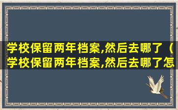 学校保留两年档案,然后去哪了（学校保留两年档案,然后去哪了怎么办）