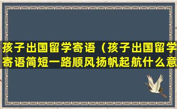 孩子出国留学寄语（孩子出国留学寄语简短一路顺风扬帆起航什么意思）