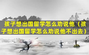 孩子想出国留学怎么劝说他（孩子想出国留学怎么劝说他不出去）