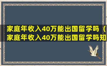 家庭年收入40万能出国留学吗（家庭年收入40万能出国留学吗知乎）