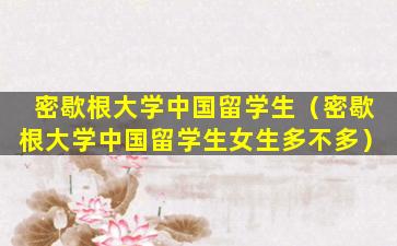 密歇根大学中国留学生（密歇根大学中国留学生女生多不多）