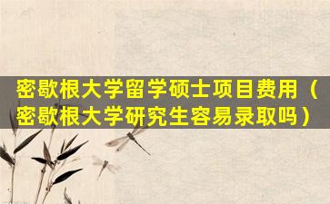 密歇根大学留学硕士项目费用（密歇根大学研究生容易录取吗）