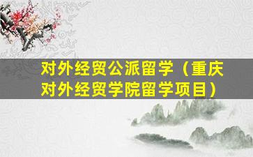 对外经贸公派留学（重庆对外经贸学院留学项目）