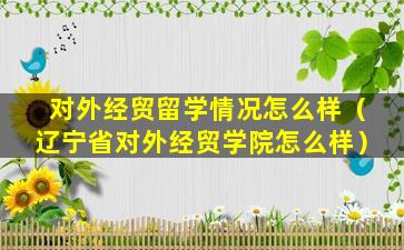 对外经贸留学情况怎么样（辽宁省对外经贸学院怎么样）