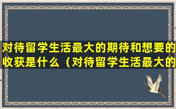 对待留学生活最大的期待和想要的收获是什么（对待留学生活最大的期待和想要的收获是什么）