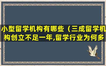 小型留学机构有哪些（三成留学机构创立不足一年,留学行业为何多是小机构）