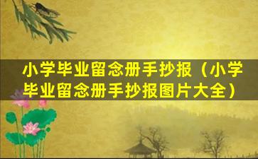 小学毕业留念册手抄报（小学毕业留念册手抄报图片大全）