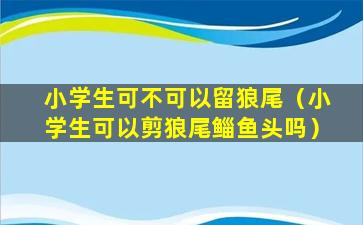 小学生可不可以留狼尾（小学生可以剪狼尾鲻鱼头吗）