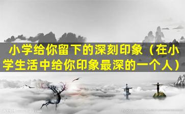 小学给你留下的深刻印象（在小学生活中给你印象最深的一个人）