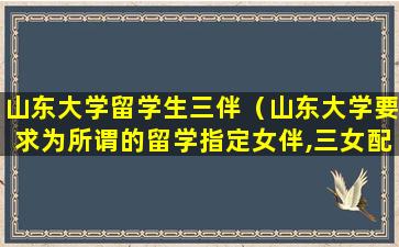 山东大学留学生三伴（山东大学要求为所谓的留学指定女伴,三女配一男）