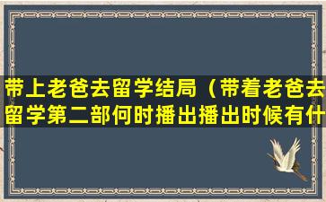 带上老爸去留学结局（带着老爸去留学第二部何时播出播出时候有什么动静吗）